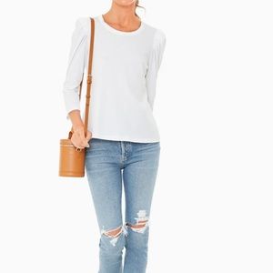 NEW !Tuckernuck pomander place white long sleeve tshirt top women size L